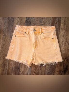 orange American Eagle mom shorts